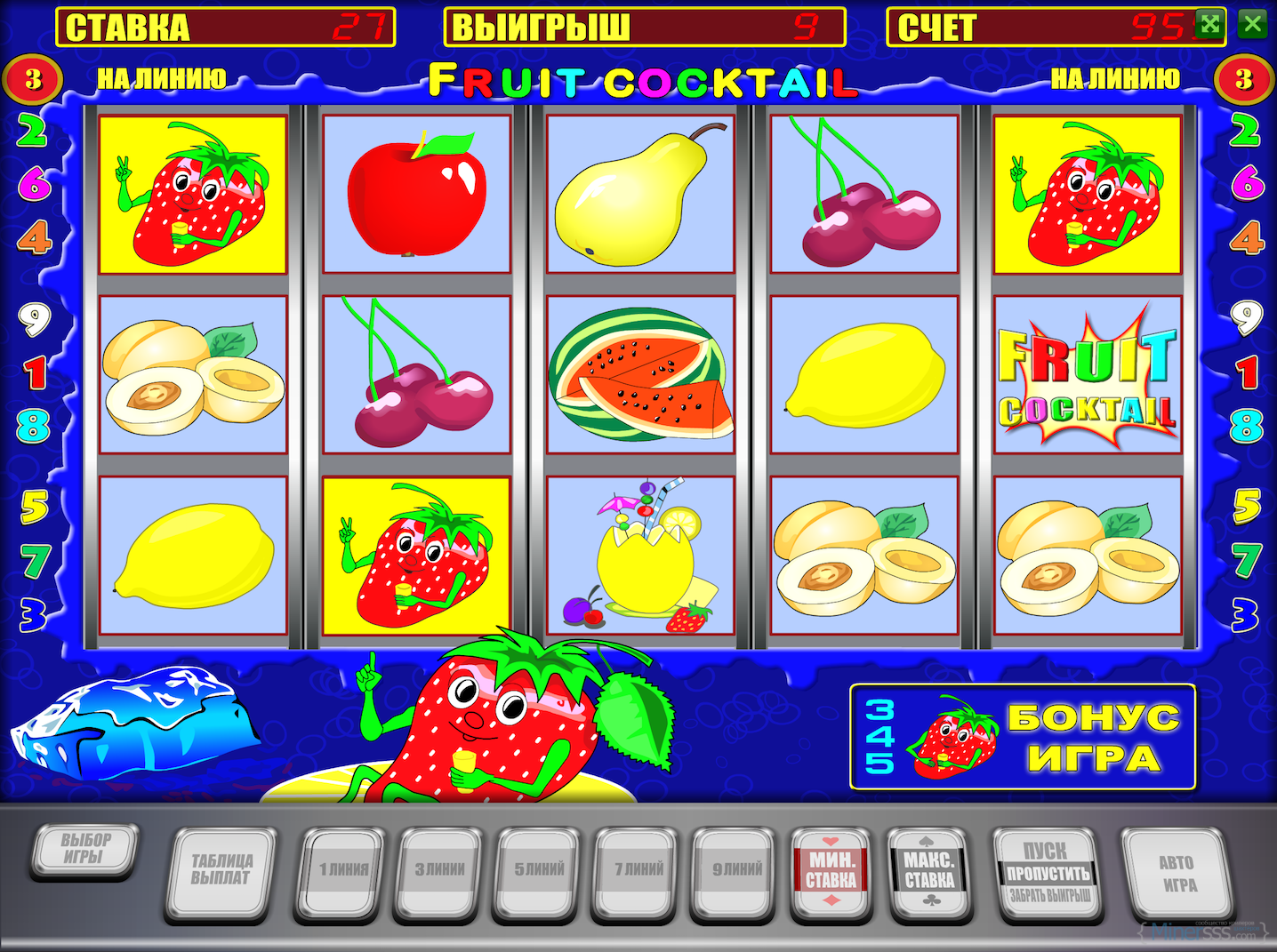 Fruit Cocktail — бесплатный онлайн-автомат в казино Вулкан Старс
