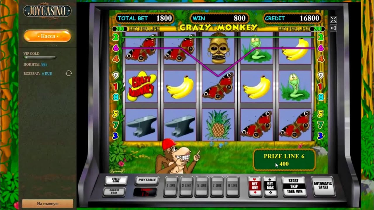 Игровой автомат Crazy Monkey Слот игра Крейзи Манки играть.