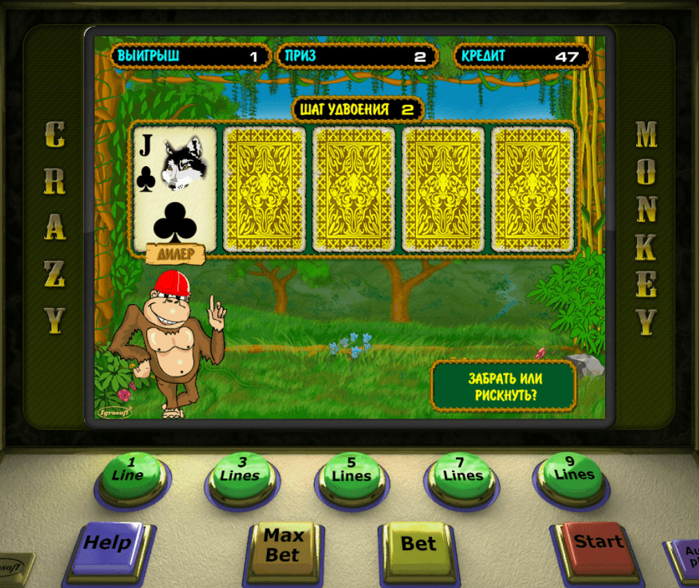 Игровой автомат Обезьянки Crazy Monkey играть бесплатно.