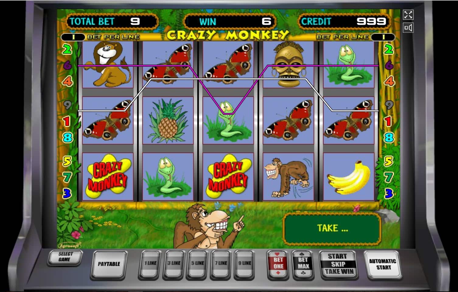 Бесплатные игровые автоматы Crazy Monkey - играть в Обезьянки.